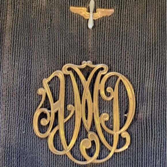 1940s Black Cord Purse With WWII Aviation Cadet Pin and Monogram Initials Pin - Picture 5 of 16